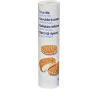 500G Biscuits Ronds Fourrés À La Vanille PP Blanc